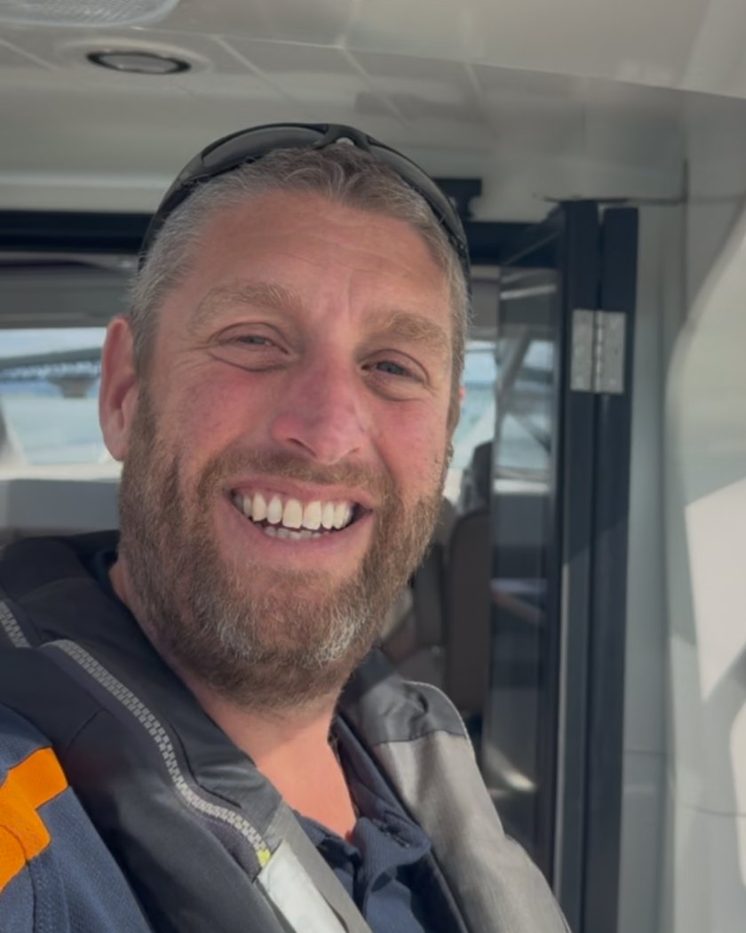 Andrew Flanagan, Principal of Acuity Maritime, aboard a vessel